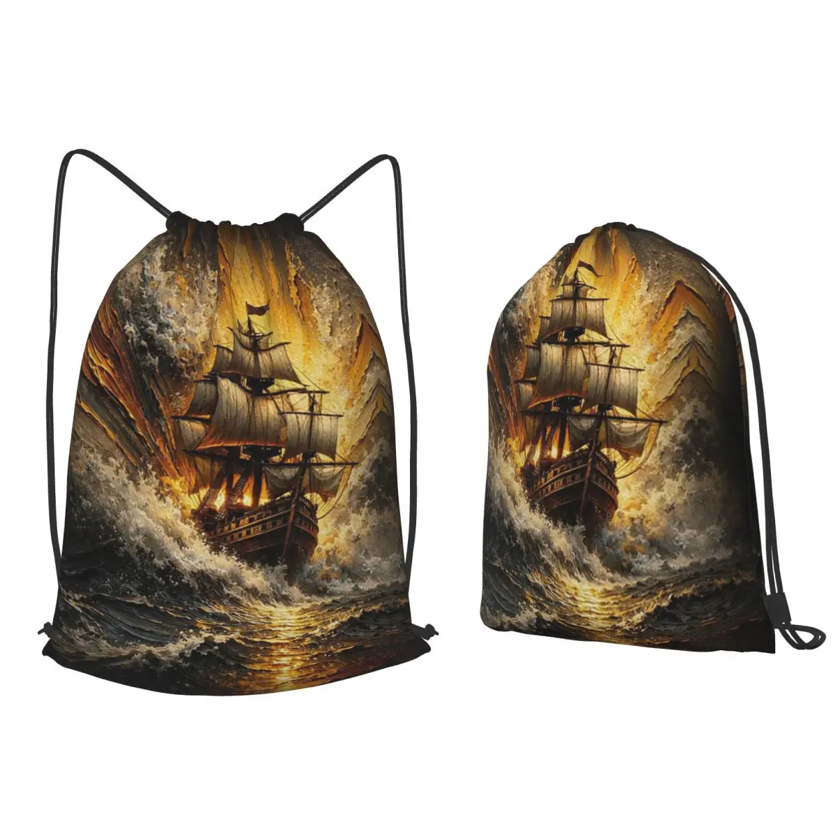 OCEANS APART Backpacks Portable Drawstring Bundle Pocket Sports Bag Book Bags for Travel Students