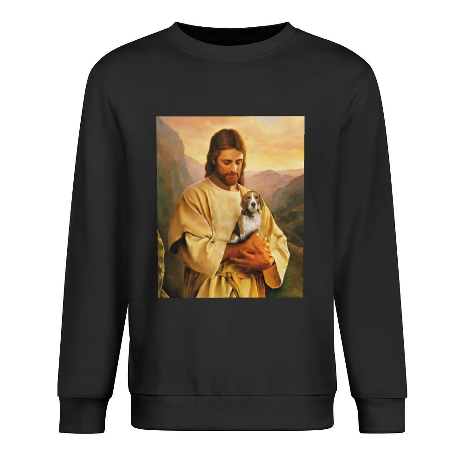

funny beagle dog and jesus lover Pullover korean autumn clothes korean clothes anime clothes aesthetic clothing pullover