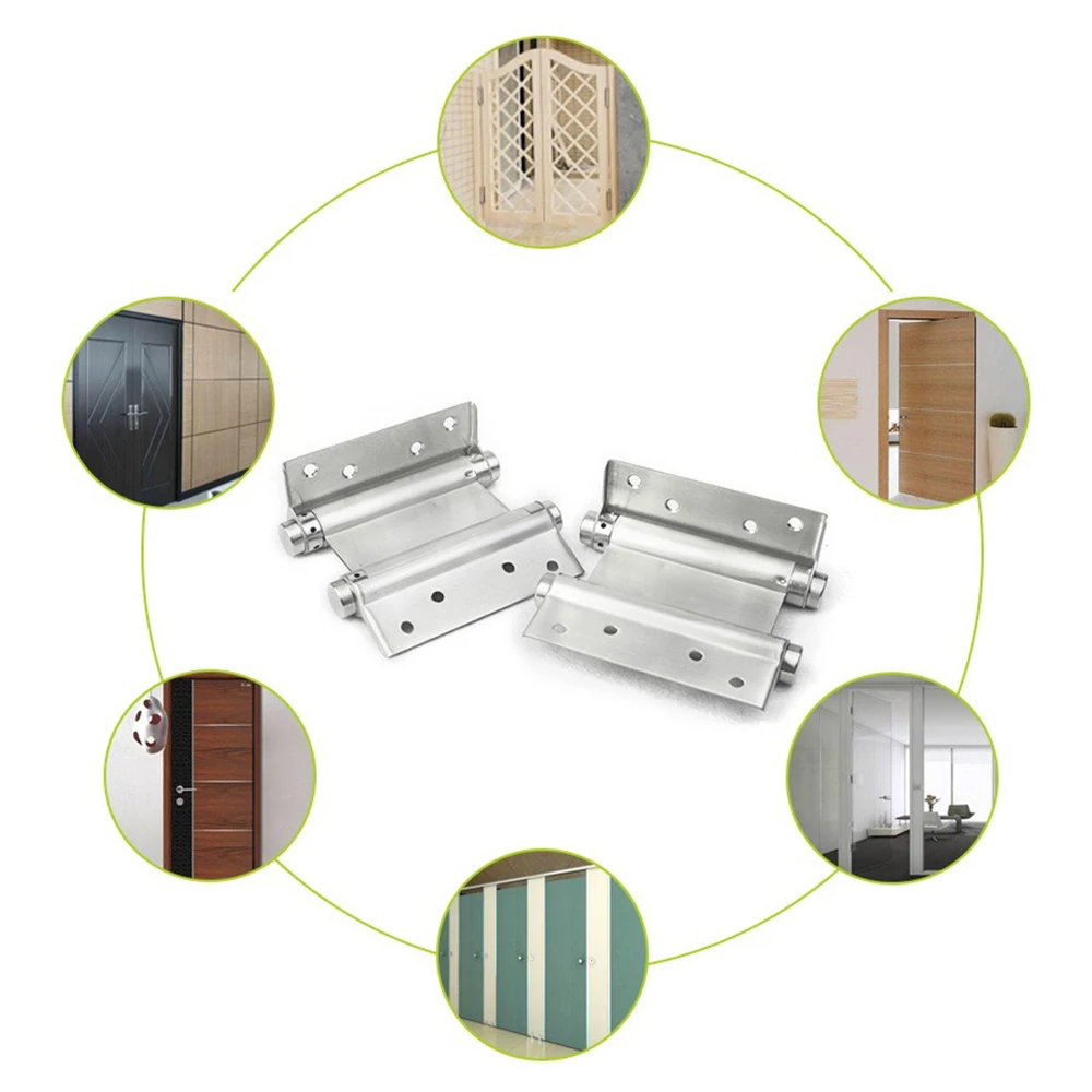2pcs Double Action Spring Door Hinges Metal Steel Freegate Bar Counter Self-Closing Two-way Door Swing Hinge Adjustable Tension