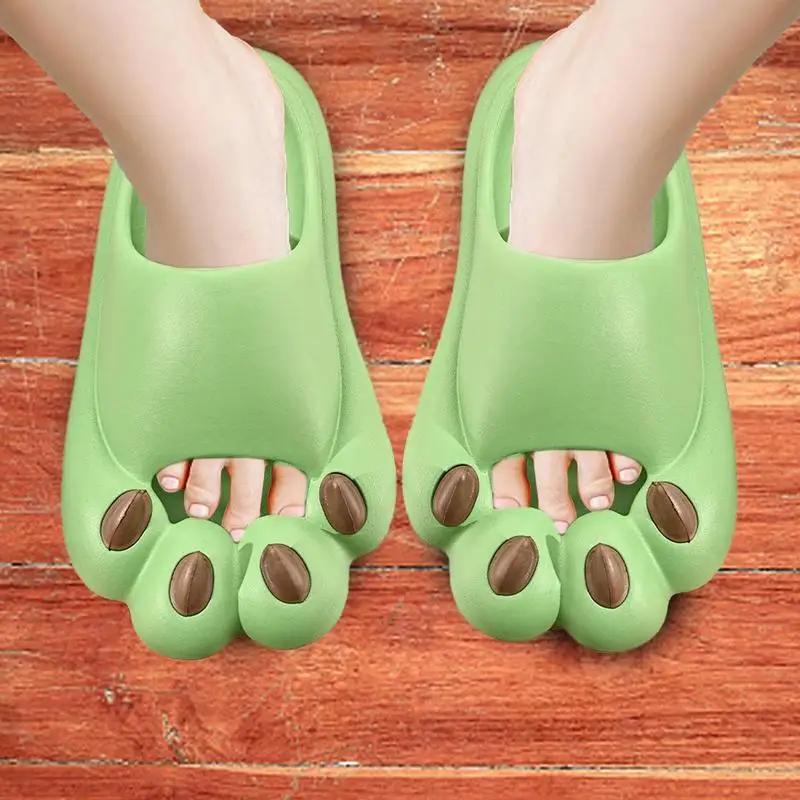 Paw Slippers For Women Summer Slide Sandals Open Toe Shower Slippers Non-Slip Soft Slipper With Thick Sole Cloud Slippers For