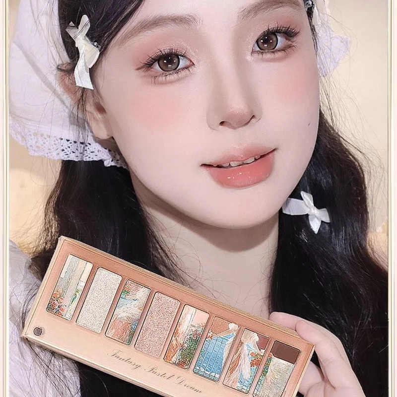 カラーローズチャイニーズアンティークペイントシリーズアイシャドウプレート、シマーグリッターとマット仕上げ - 長持ちするメイクアップ