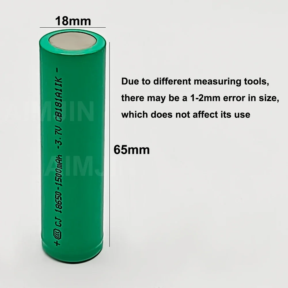 Batterie Rechargeable 18650, 3.7V, 1500mAh, Ion Eddie, pour Rasoir, Ordinateur à Distance