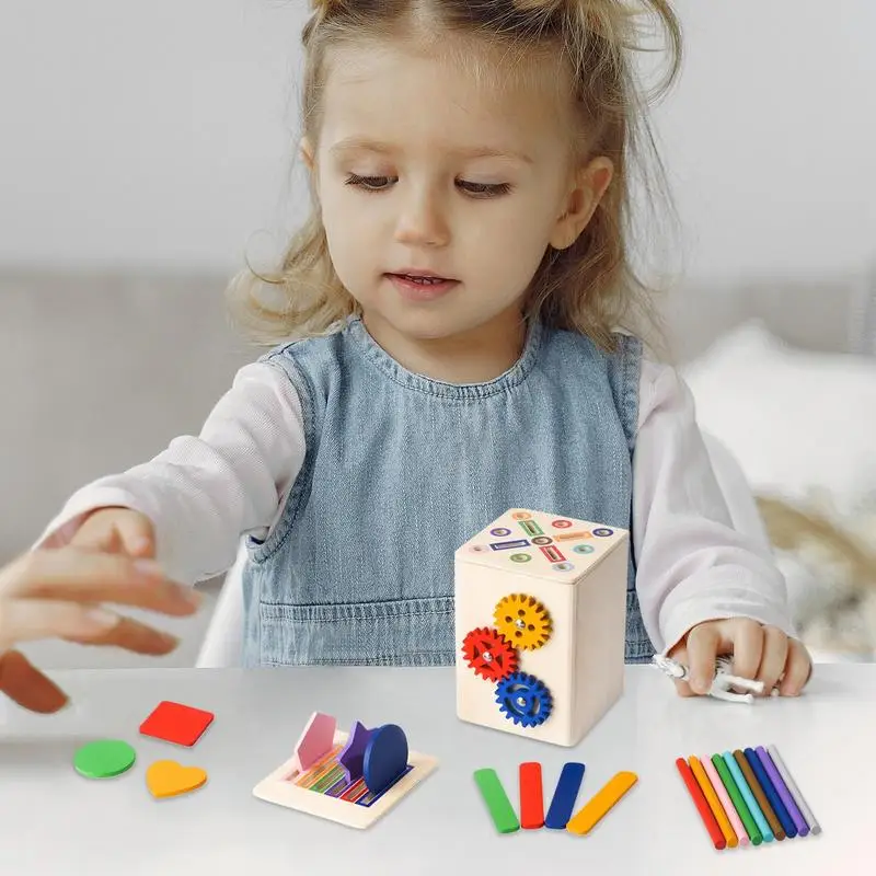 

Color Sorting Toys Preschool Sensory Matching Games Wooden Shape Color Sorter Motor Skills Toys For 1-3 Year Old Boy Children