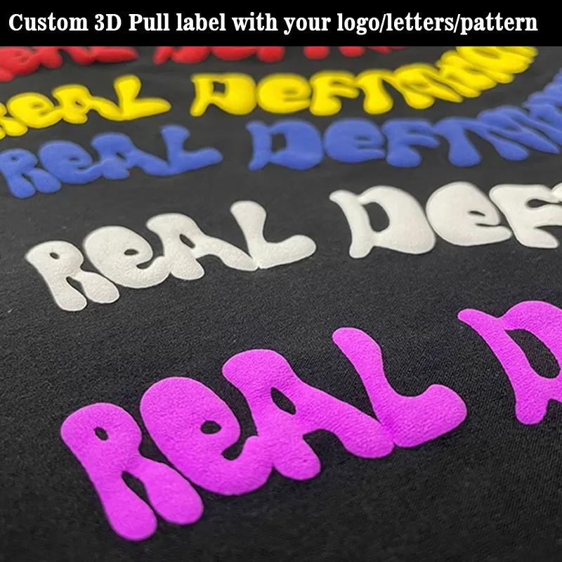 10Pcs Custom Your Logo 3D Puff Heat Transfer Vinyl Film HTV Press Label Heat Iron on Foam DIY T-Shirt Clothes Pillow Textile