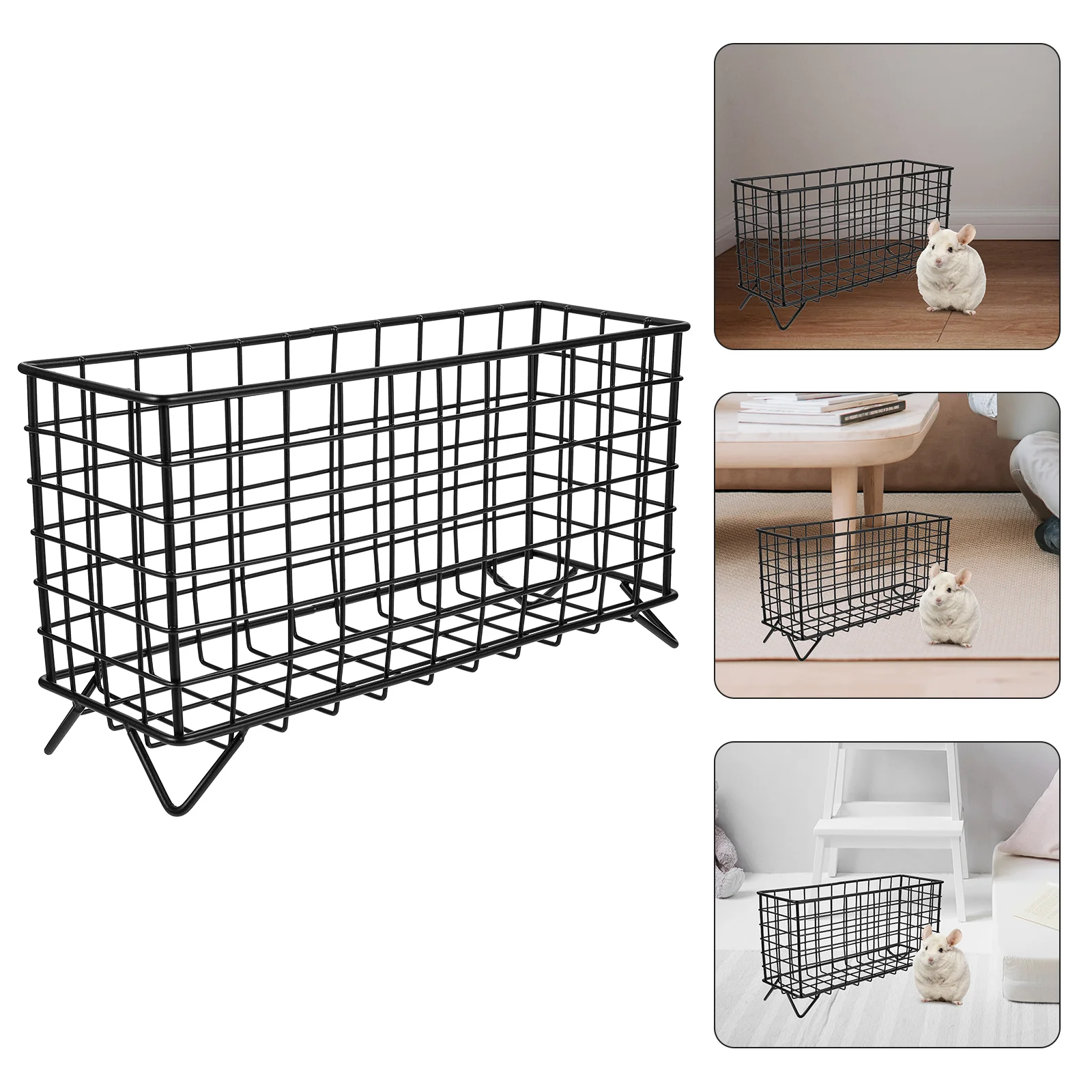 

Rabbit Hay Rack Clean and Dry Feeder Metal Holder Accessories for Multiple Rabbits Daily Use Bunny Wrought Iron Convenient