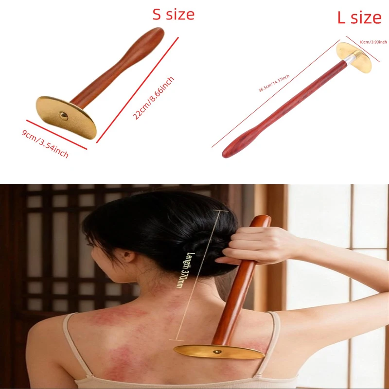 

1*Wood & Brass Facial Gua Sha Tool Face Body Massage Lymphatic Drainage Skin Firming Muscle Soothing Daily Skin Care Relaxation