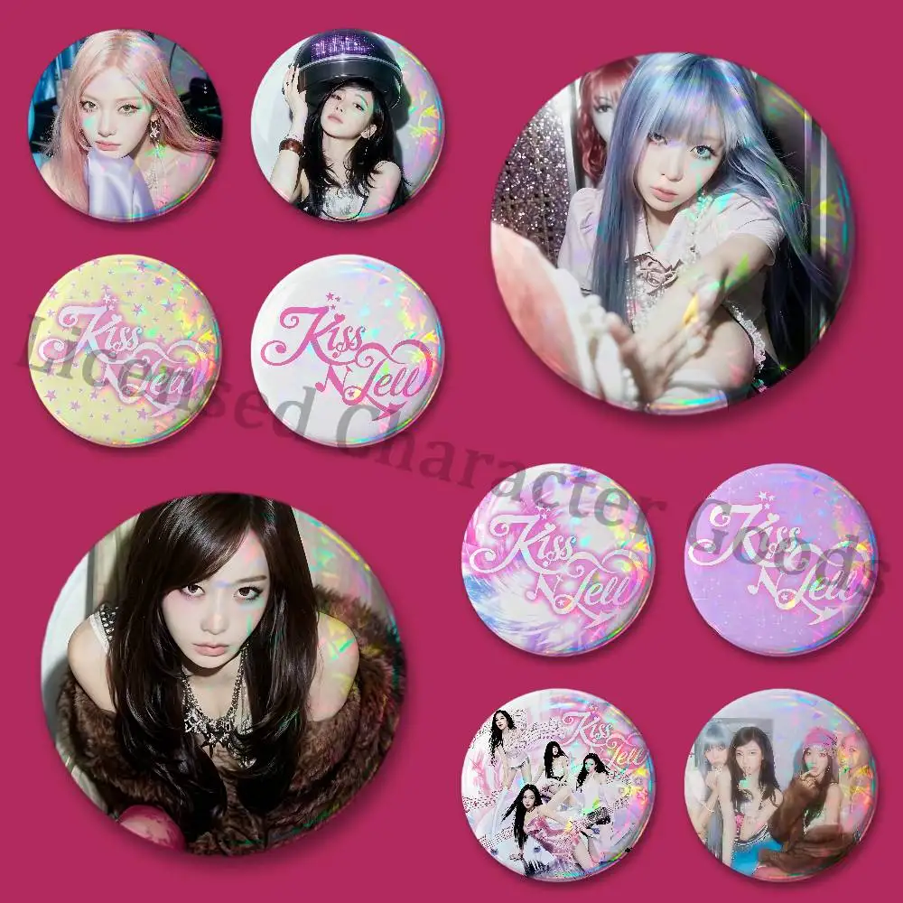 K-KISS N-N T-TELL Badges 25 32 44 58 75 mm Round Customizable Wholesale Fan goods Self-made fan freebies