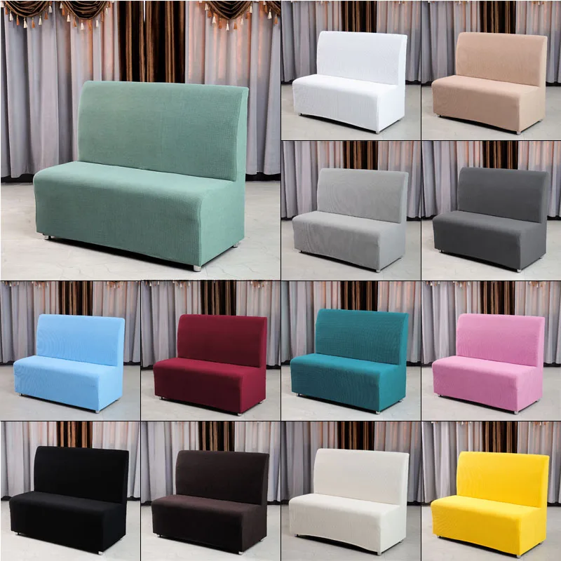 

Polar Fleece Sofa Cover for Hotel Restaurant Stretch Spandex Sofa Covers Non Slip Armless Couch Slipcovers Internet Bar Cafe