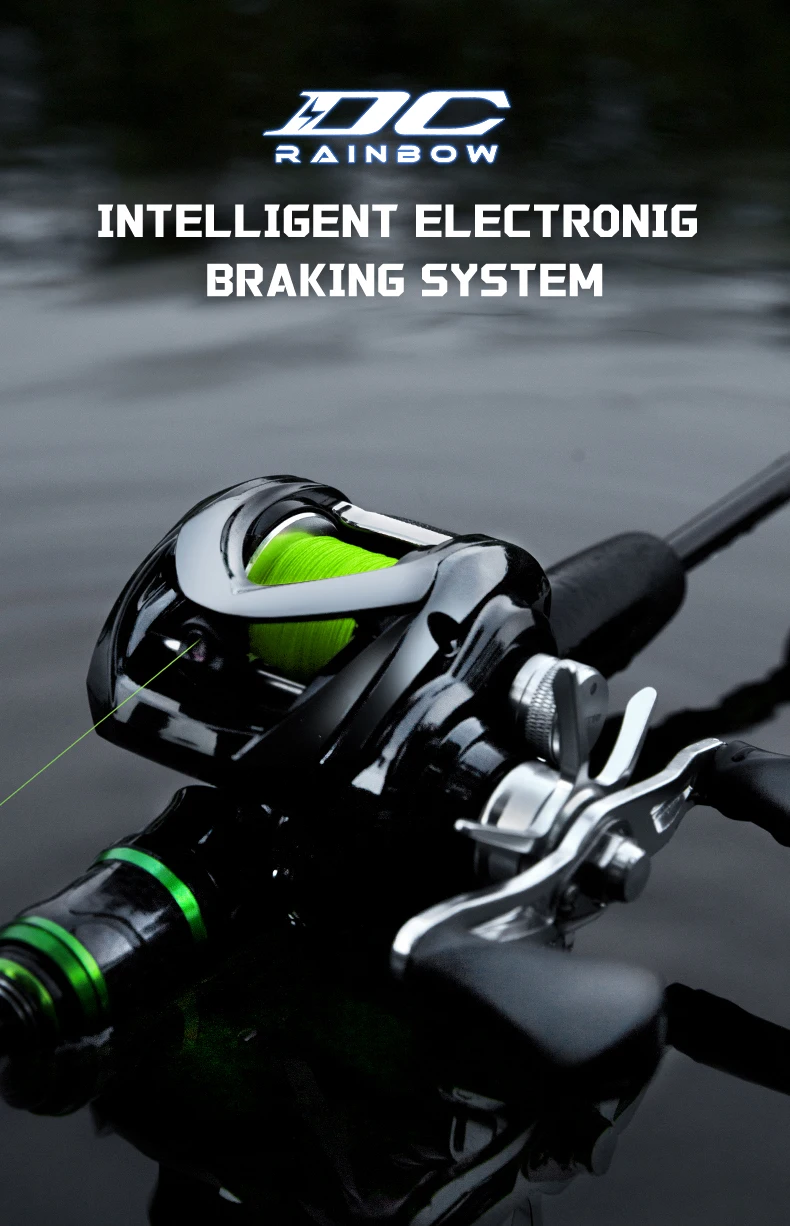 BILLINGS Baitcasting Reel DC Brake System 6KG Max Drag 167G Lightweight Baitcaster Fishing Reels 7.2:1 Gear Ratio 4+1BB Freshwater Casting Reel