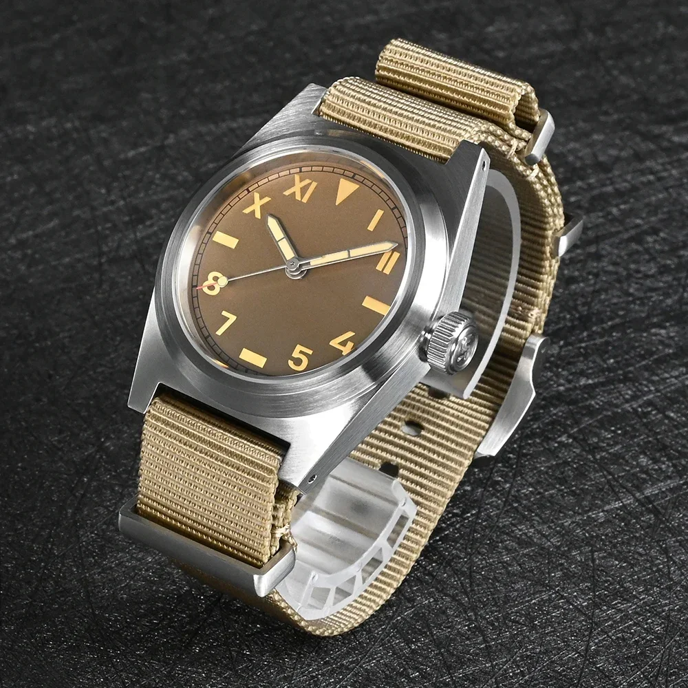 San Martin Pilot Watch 38mm YN55 Vintage Military Enthusiasts Sapphire Nylon Strap Automatic Mechanical Men Watches 20Bar