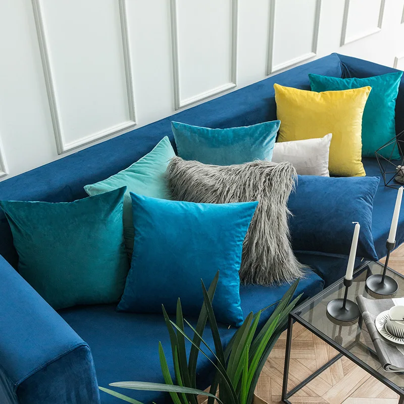 Multi-covlor Velvet Cushion Cover Solid Color Throw Pillow Covers for Living Room Sofa Decorative Pillow Home Decor Pillowcase