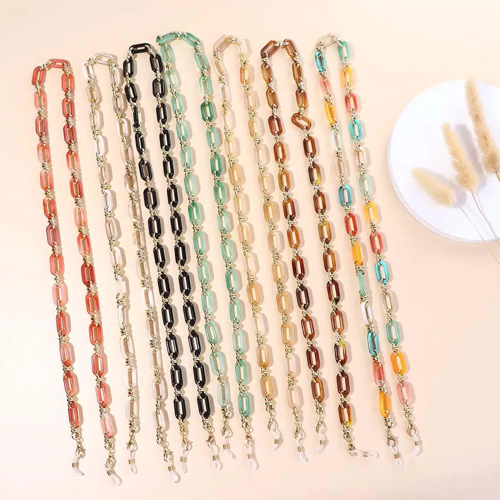 

Trend Convenient Simple Women Metal Non-slip Acrylic Neck Strap Sunglasses Eyewear Mask Hanging Rope Elegant Glasses Chains