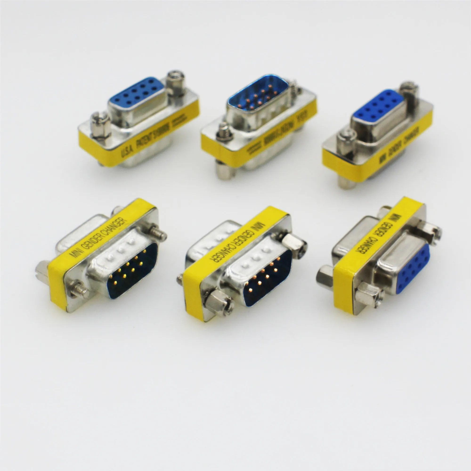 DB9/DB15 MINI Adapter zmiany płci RS232 Com D-Sub na męskie żeńskie złącze wtykowe VGA 9 15pin