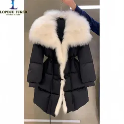 Women's Faux Fur Collar Coat, Loose Single Breasted Cotton Jacket, Thick, Warm Female Clothing,Korean , New, Winter, 2024