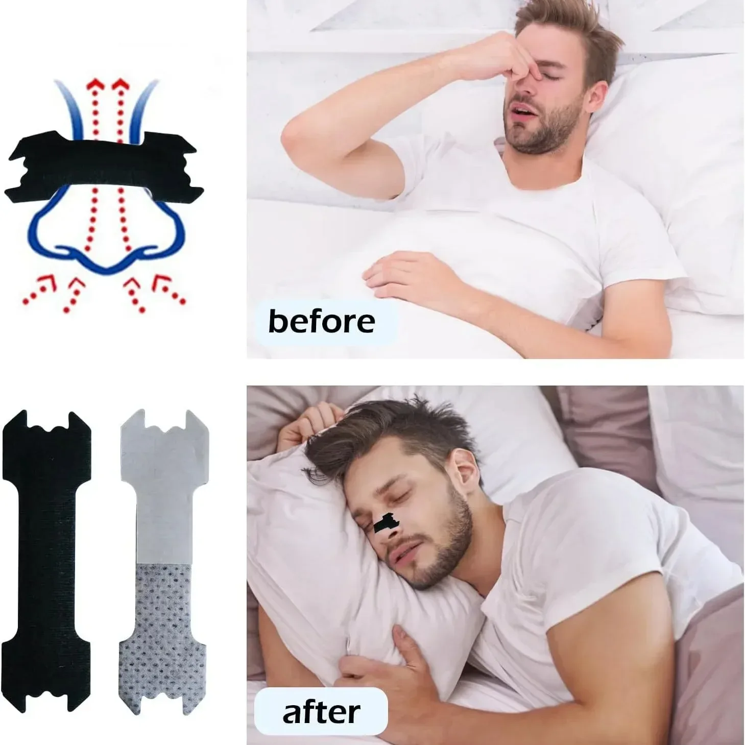 30pcs Breathable Nasal Strips Anti Snoring Nose Patches Extra Strength Nasal Congestion Relief Sleep Aid Strips Better Breathing image 2