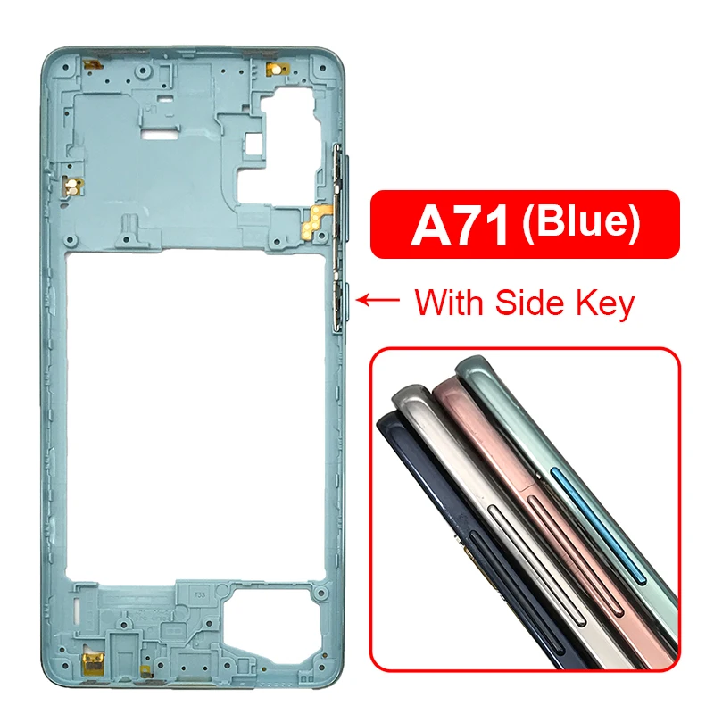 A71 Middle Frame For Samsung Galaxy A71 2020 A715 A715F Housing Middle Frame+Battery Cover Rear Door Housing Back Case +SIM Card