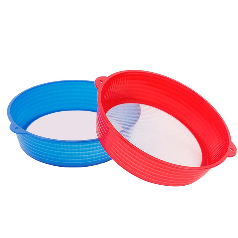 New#1PC Flour Sieve Handheld 19cm Round Shape Plastic Flour Sifter Strainer Kitchen Gadgets - Random Color
