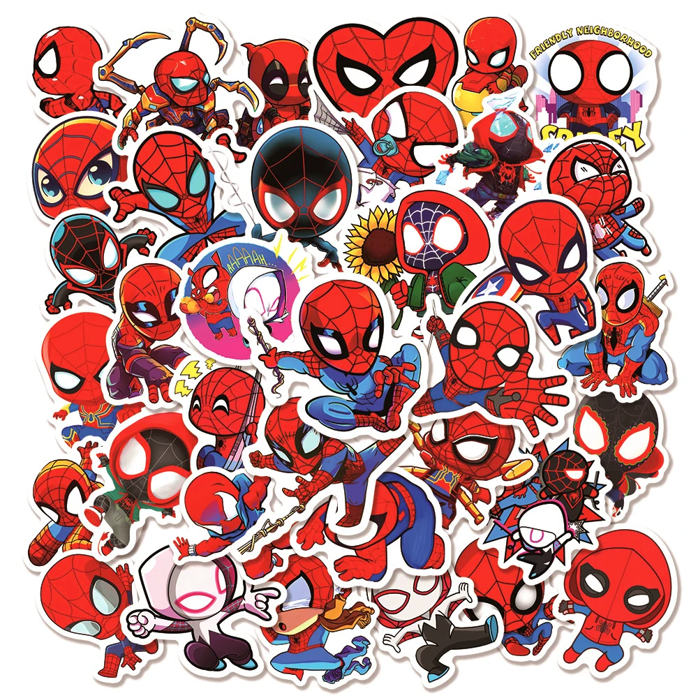 10/30/50PCS Disney Super Hero Spiderman Cartoon Stickers DIY Guitar Laptop Luggage Skateboard Graffiti Decals Fun for Kid Toys