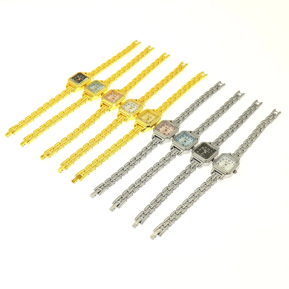 9pcs/lot Wholesale Mixed Bulk Gold Lady Women Wristwatch