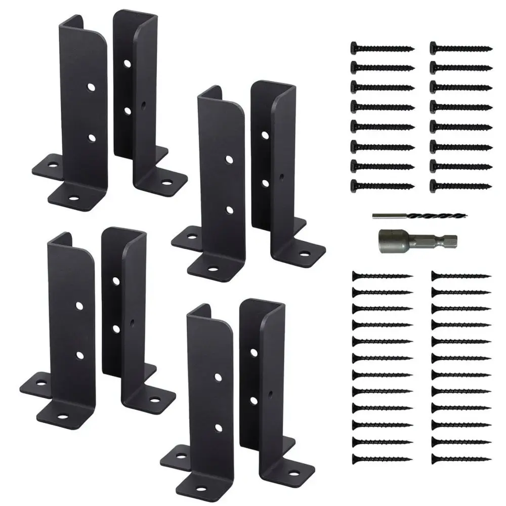 Heavy Duty Railing Support Base Bracket Gazebo Wood Post Anchor Carbon Steel Mounting Hardware For Garden Fence Posts