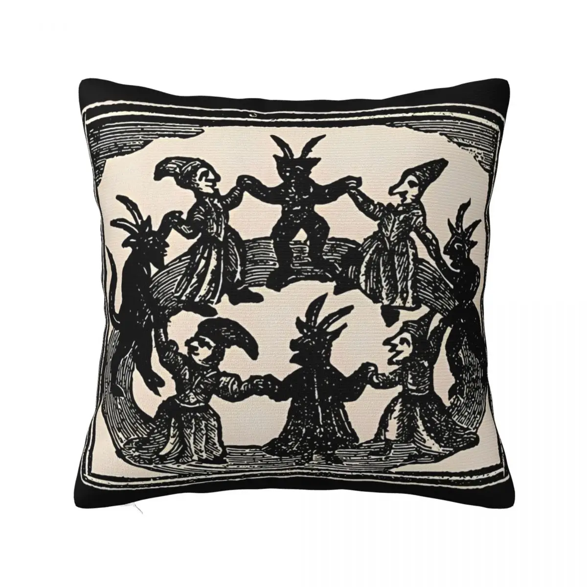 

Witches Circle Dance Square Pillow Case Vilify Fever Dream Cushion Cover Novelty Zipper Decorative Pillowcase for Home 40*40cm