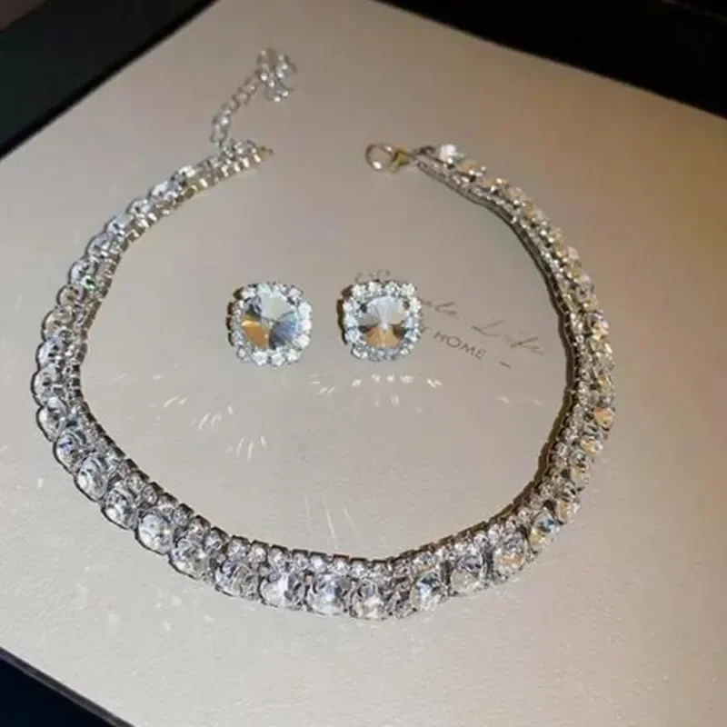 Rhinestone Necklace & Earring Set — product information 17
