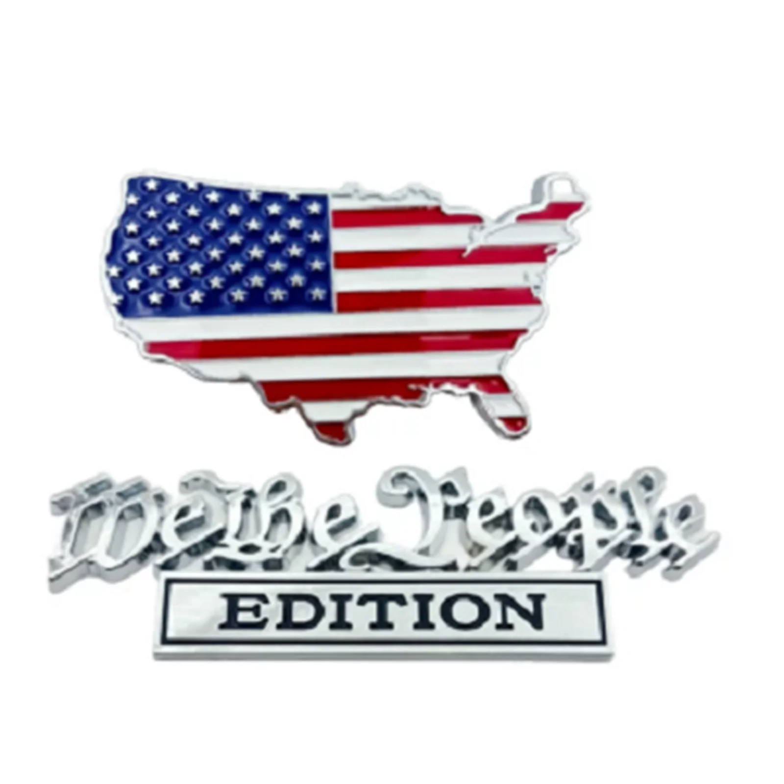 Patriot Flag Edition Metal Car Emblem Badge Rust Proof Red & Blue Patriot Flag Metal Decal Cars Truck SUV Auto Accessories