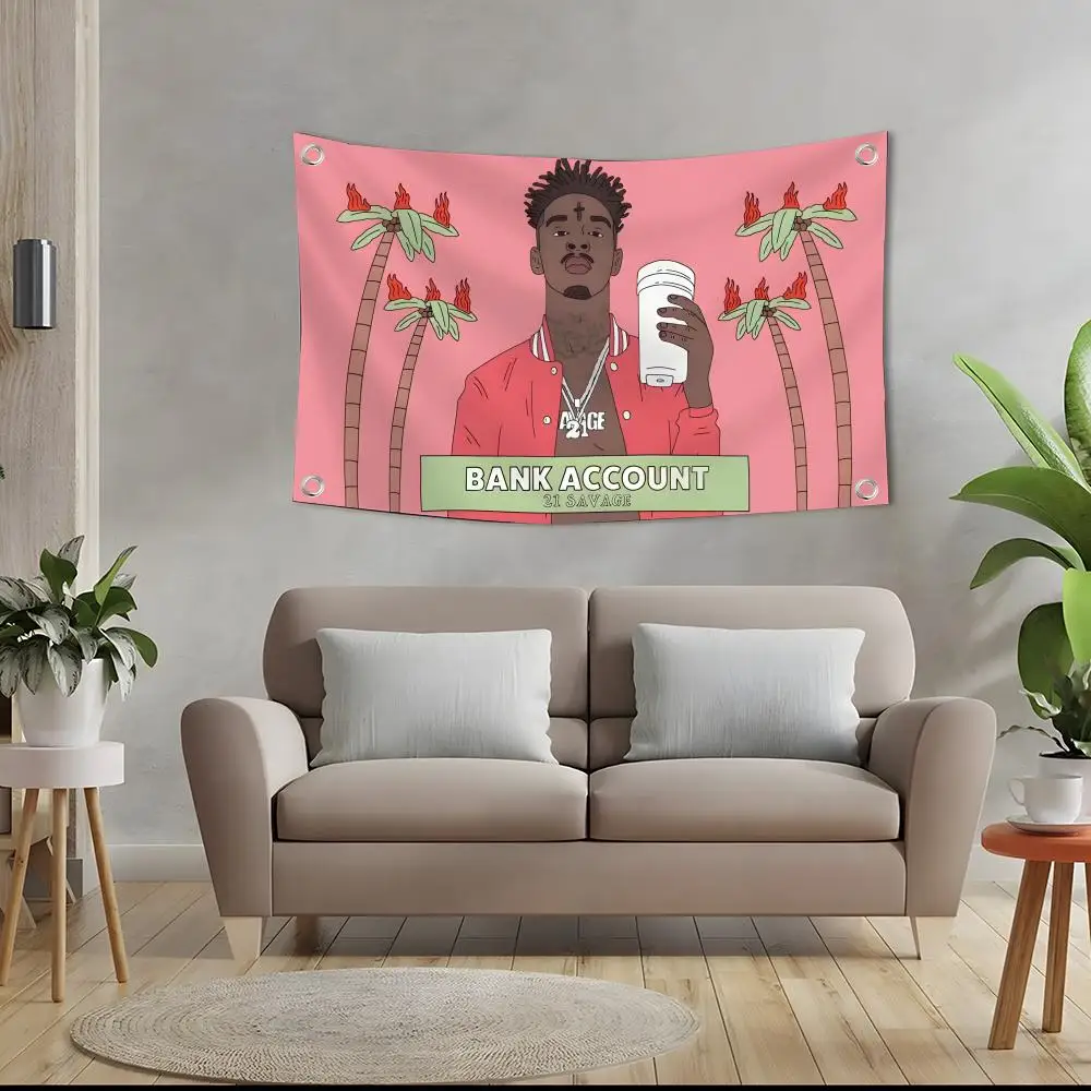 21 S-Savage Rapper Singer Flags Custom Camping Outdoor Garden Room Decor Backdrops Wall Art Family Gifts