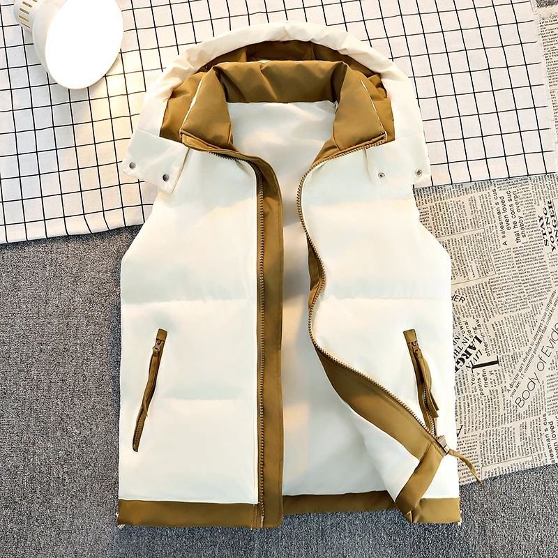 

Мужской повседневный жилет-пуховик с цветными блоками — съемный капюшон, легкий пуховик, несколько цветов для зимних офисных поездок на работу