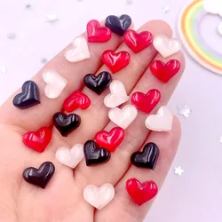 50pcs Resin Mini Cute Crystal LOVE Black White Red Heart Art Nail Flatback Rhinestone Applique DIY Wedding Scrapbook Decor Craft