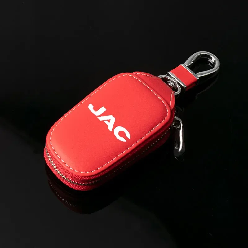 Car Key Keychain Leather key case cover Waist Wallet Keyrings For JAC Refine J3 J4 J7 JS2 JS3 JS4 KR1 S2 S3 S4 S5 S7 Vapour T8