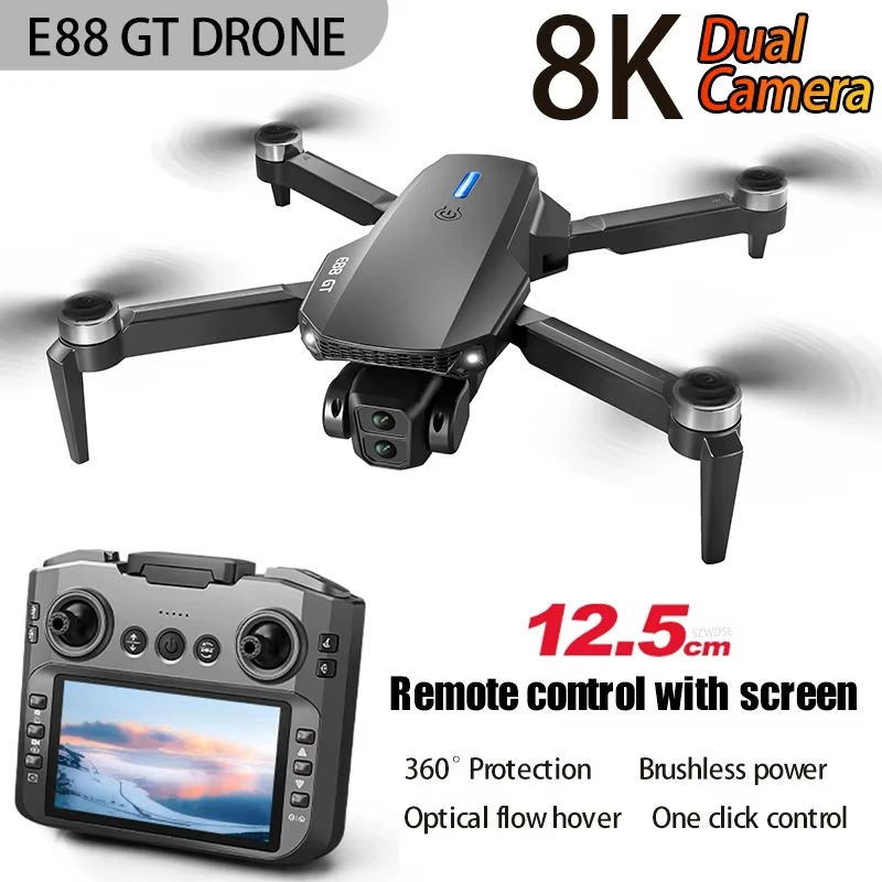 

Двойные HD-камеры, Wi-Fi, FPV, светодиодные складные руки E88GT, бесщеточные дроны, ночная навигация, радиоуправляемый квадрокоптер, аэрофотосъемка, использование на открытом воздухе