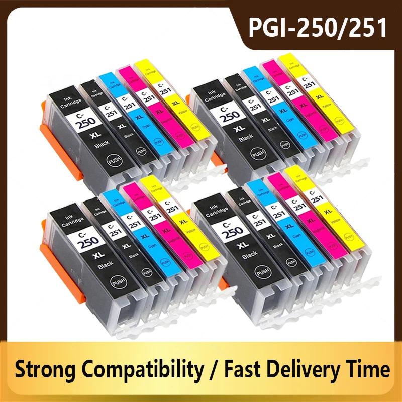 

PGI250 PGI-250 CLI-251 ink cartridge For canon PIXMA MG5420 MG5422 MG5520 MG5522 MG6420 IP7220 MX722 MX922 IX6820 printer