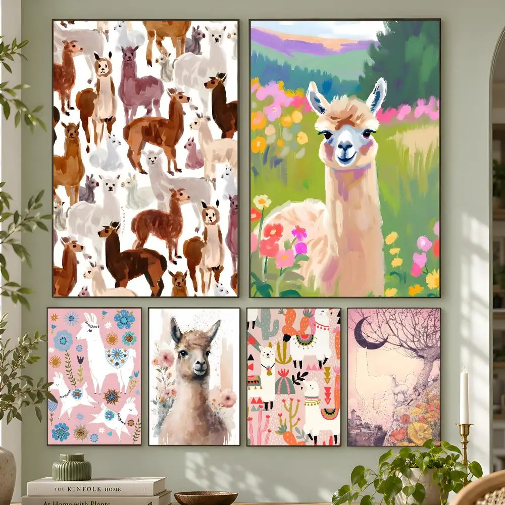 Alpaca Art Poster Wall Art Home Decor Living Room Bedroom Office Dorm Apartment Gift