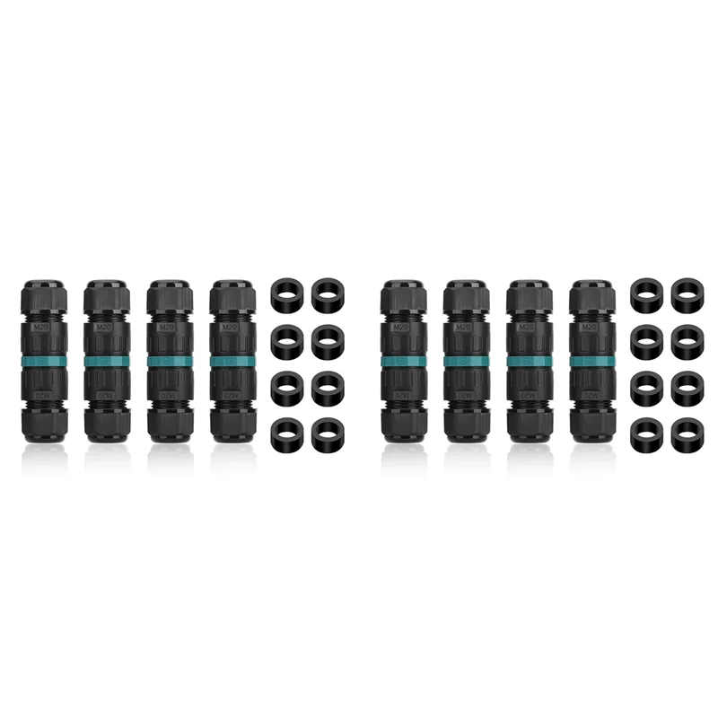 WORTHOWN-8PCS 2 طريقة 3 القطب صندوق وصلات IP68 في الهواء الطلق مقاوم للماء كابلات الموصلات الكهربائية Ø5-12 مللي متر