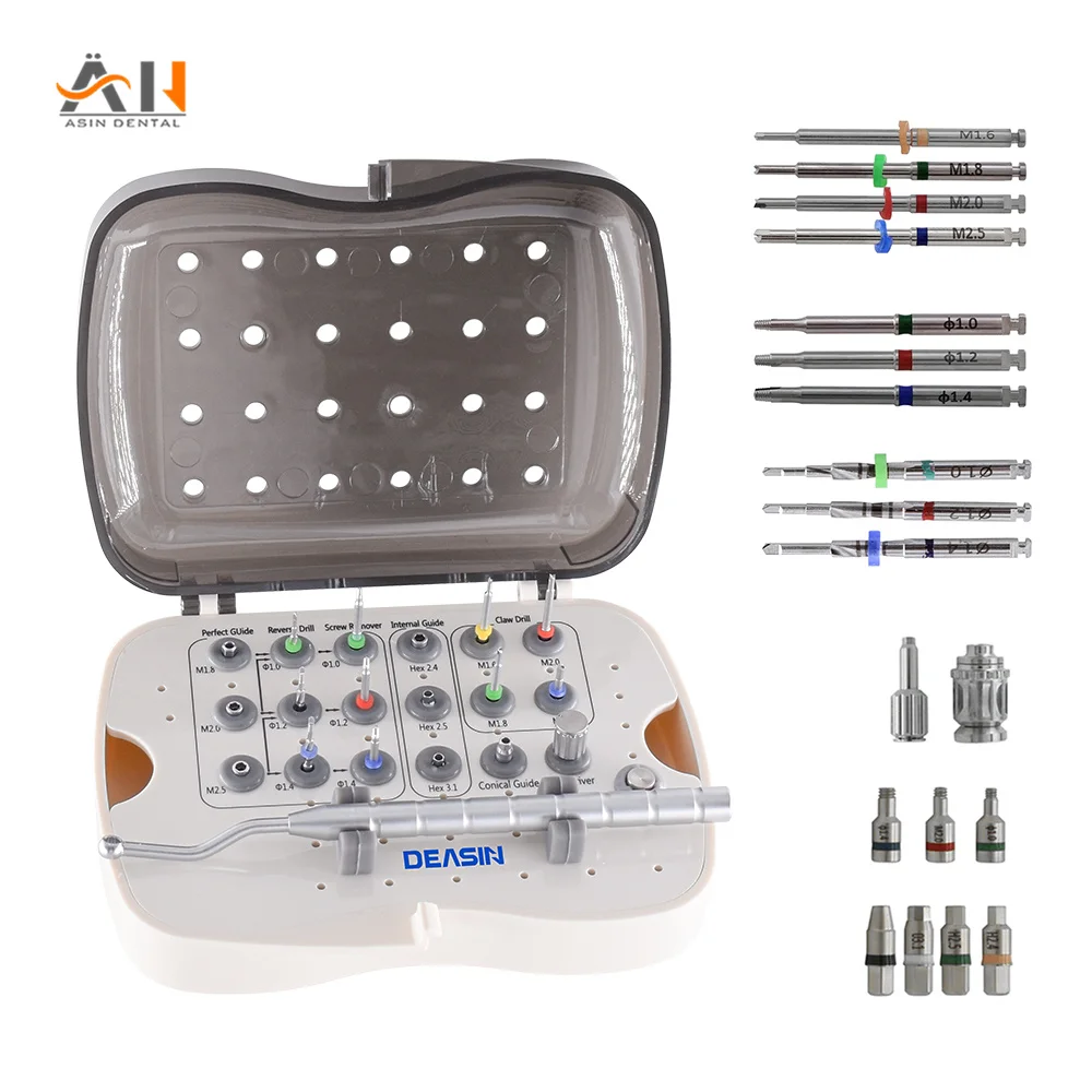 NEW Dental Implant Fixture Fractured Screw Removal Kit Implant Restoration Tools set for Dental Implant Broken Screw Removal