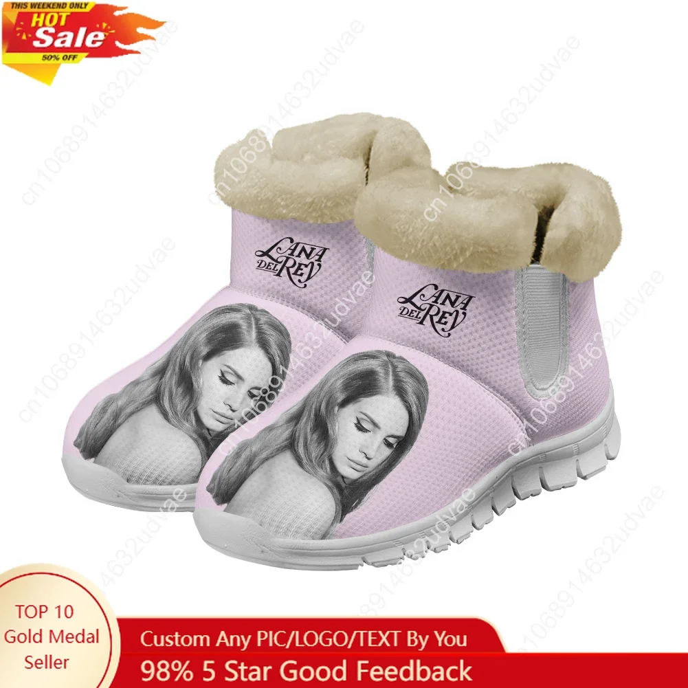 

Плюшевые кроссовки-ботинки Lana Del Rey для мужчин и женщин: теплые, прочные, повседневные, спортивные, на заказ, белые