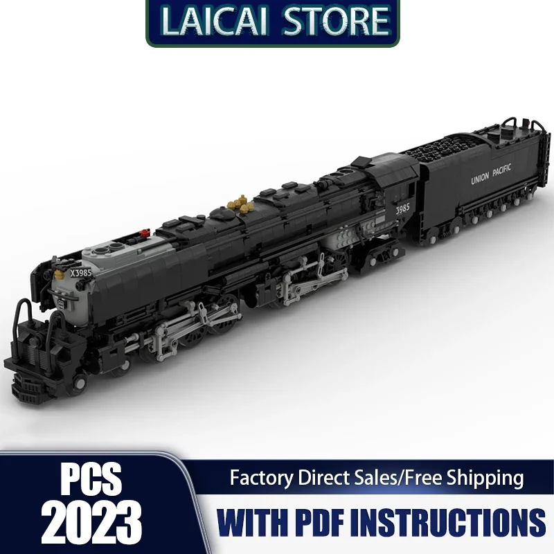 Railway Train Model  Moc Pacific Challenger Steam Locomotive Modular Building Block Gift Christmas Construstion DIY Set Assembly