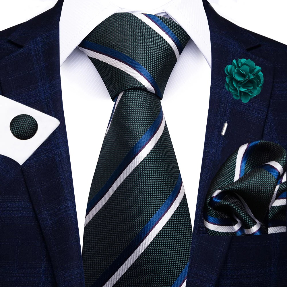 الجملة الأزياء 8 سم الأزرق بيزلي التعادل الجيب المربعات زر الكم دبوس مجموعة رجل مكتب البدلة اكسسوارات الزفاف هدية صالح الطرف