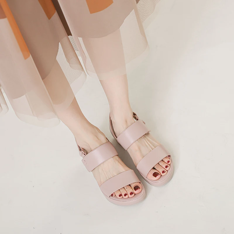 Classic Luxury Summer Women's Sandals Simple Elegant Thick Bottom Slope Heel Strap Non slip Breathable Classic Look Slim