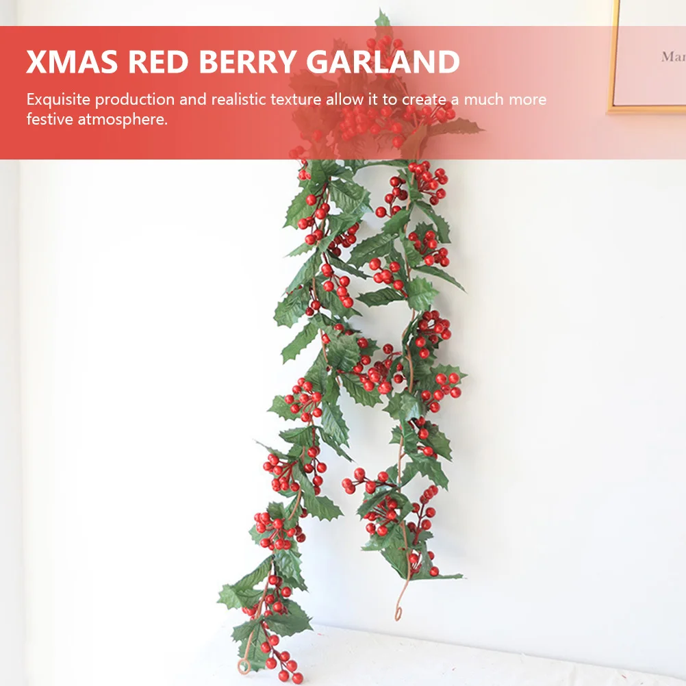 

Simulated Christmas Leaf Rattan Decoration Berry Garland Garlands for Hanging Decorate Man