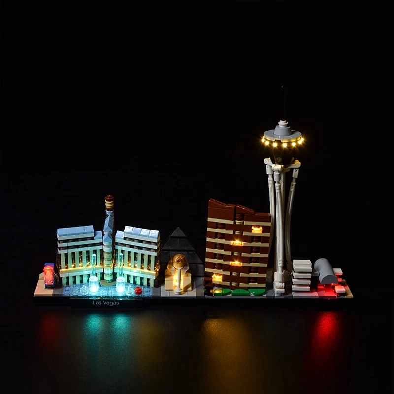 Zestaw oświetlenia LED odpowiedni do LEGO Las Vegas Architecture 21047 (nie obejmuje klocków konstrukcyjnych)