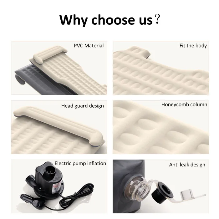 Anjuny High Quality Car Inflatable Bed Luxury Camping Air Mattress for Long Distance Travel