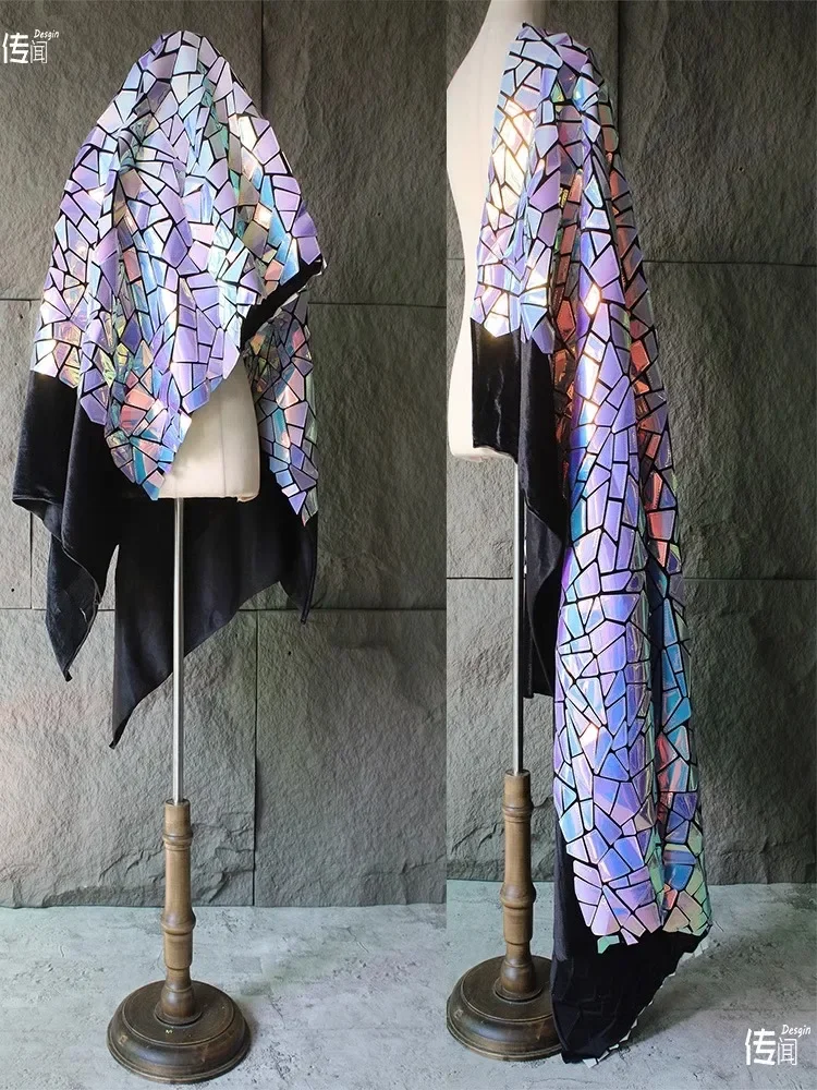 

Кожаная большая бархатная ткань с блестками для украшения фона, дизайнер одежды для выступлений на дворе, материал «сделай сам»