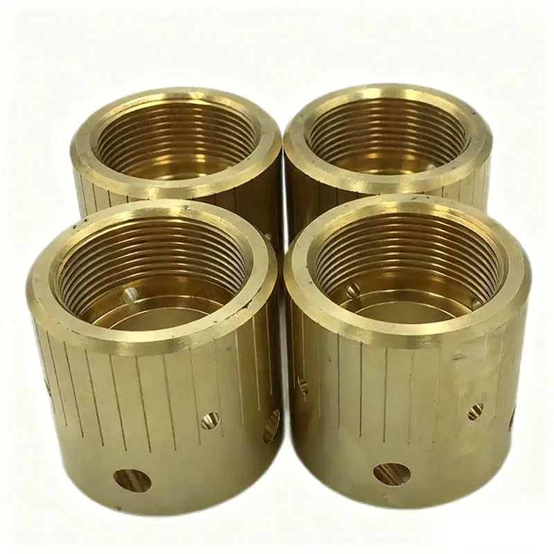 

Custom Brass Precision Machined Inner Threaded Sleeves CNC Machined Brass Parts Cylindrical Housing with Internal Threads