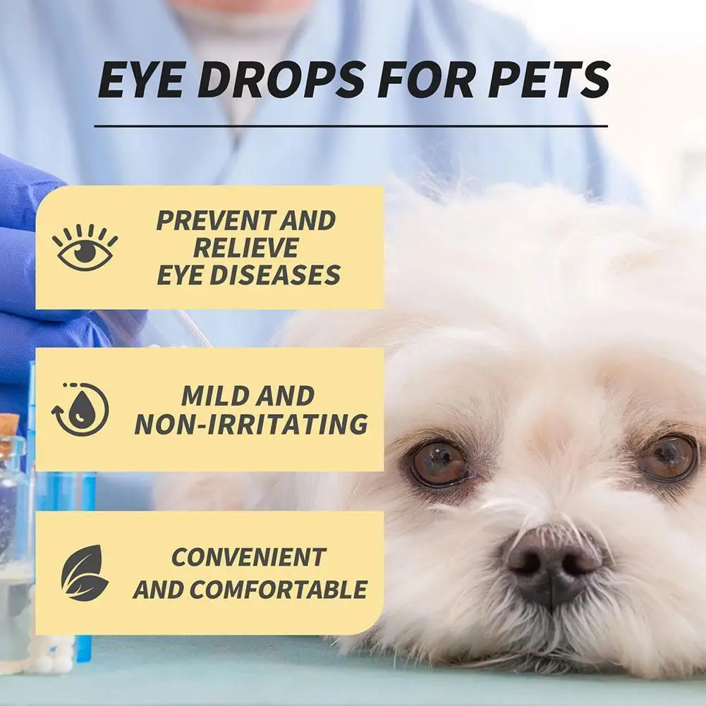 Pet Eye Drops For Dogs & Cats Lubricate Acute Seasonal Dry Eyes Superior Comfort Long-lasting Eyes Itching Irritation Relief