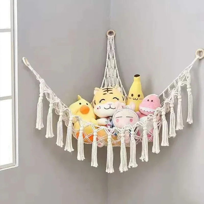 Colorful Triangle Meshes Tapestry 100x150cm Item Display Fishnet Cotton Rope Weaving Hanging Decor Net Suitable for Party Events