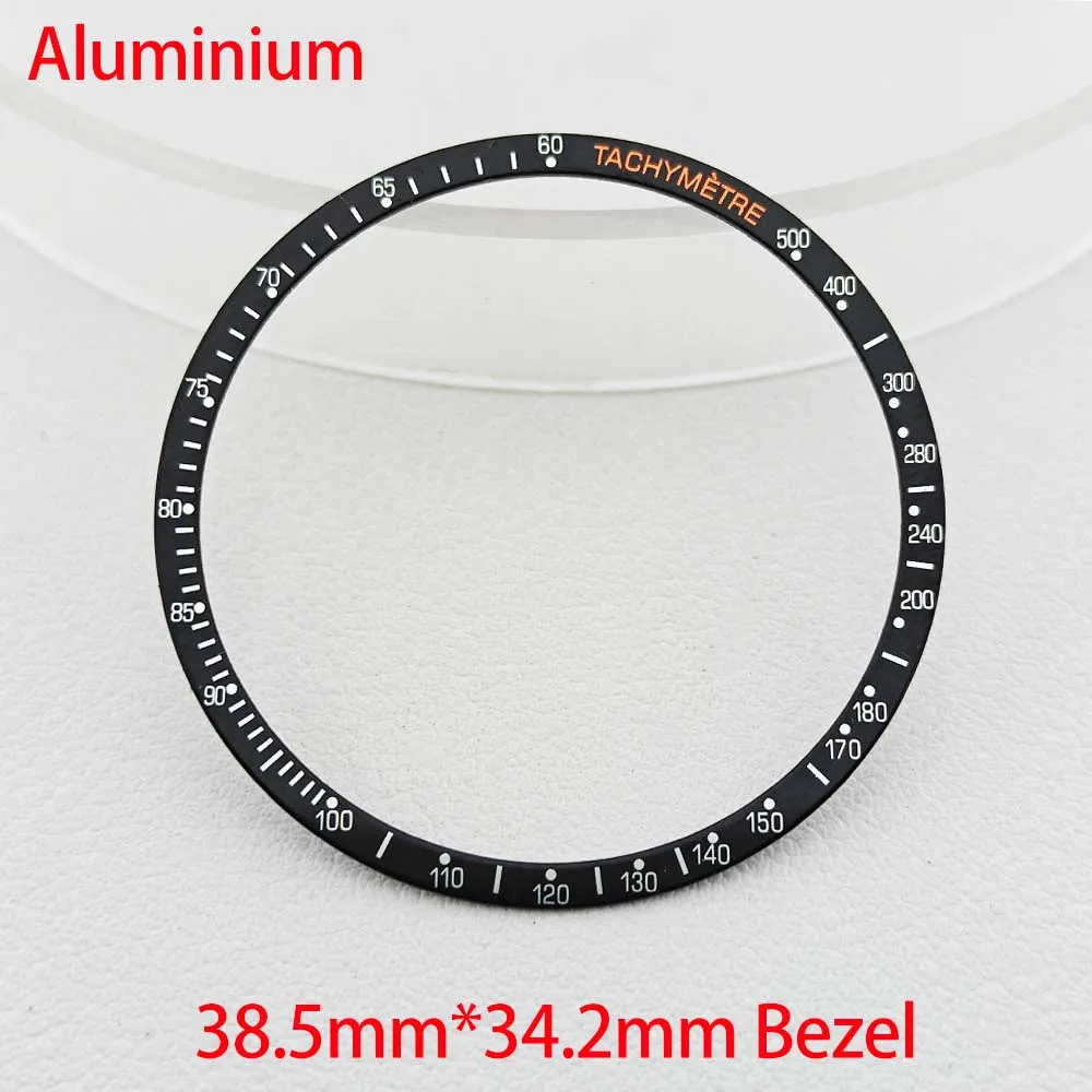 Flat 38.5mm*34.2mm Aluminium Bezel Insert For Speed Watches Master 40mm to 42mm VK63 Watch Case Ring Accessories Replacement