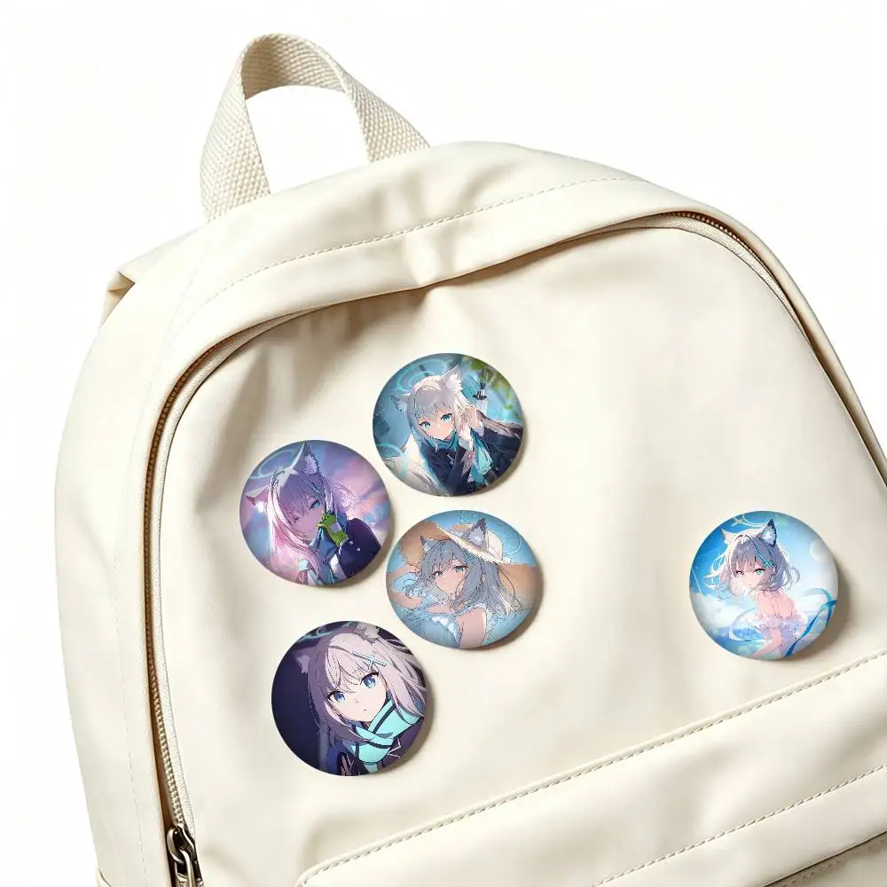 B-Blue Archive Sunaookami Shiroko 25mm 32mm 44mm 58mm 75mm Brooches Badges Pins for Accessories Gift