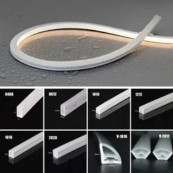 Tubo de corda LED Neon Strip, impermeável, flexível, fita de silicone, difusor, atmosfera doméstica, iluminação decorativa, Ws2812, 5050